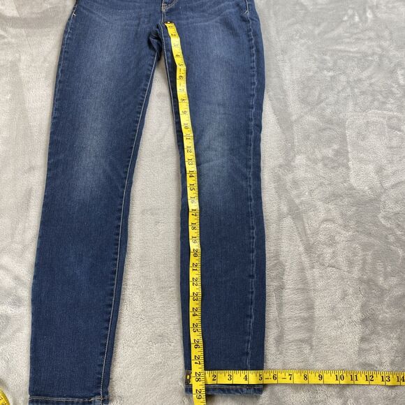 Pilcro Anthropologie Serif Skinny Jeans Mid Rise Dark Wash Denim Womens 27 - Picture 4 of 9